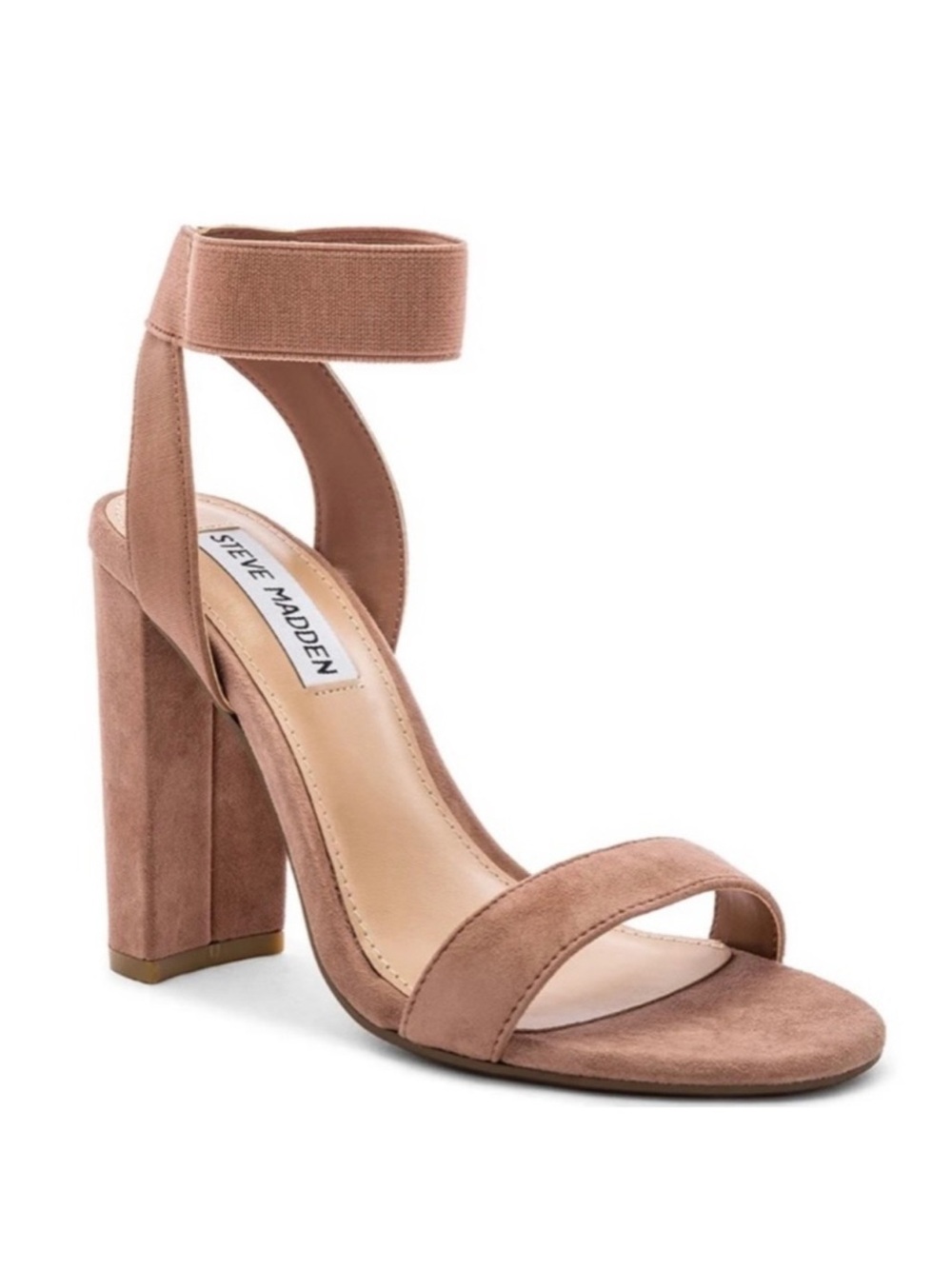 Steve Madden celebrate tan leather upper ankle strap block chunky heels